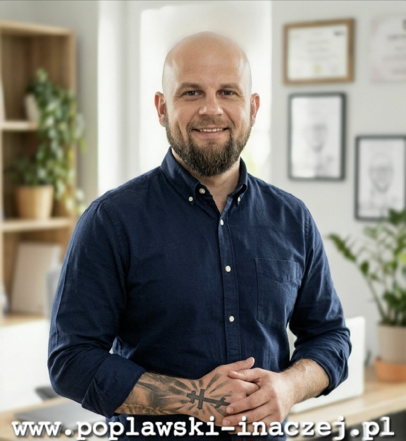 Michał Popławski — Stały Mediator Sądowy. Fotografia portretowa.